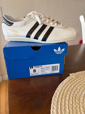 Adidas Paris White sneaker with Black stripes